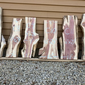 Live edge red cedar slabs