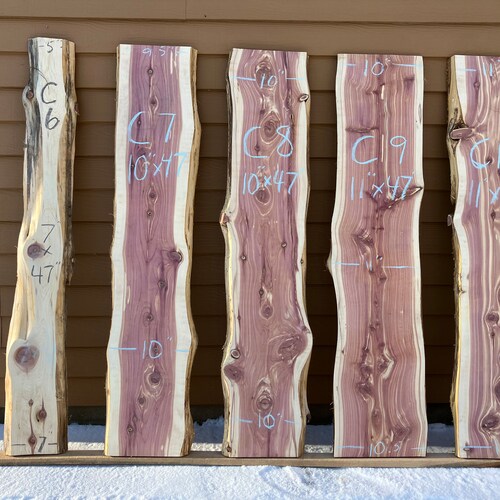 Live Edge Aromatic Red Cedar Slabs and Boards Raw Living Edges Etsy