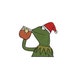 Kermet The Frog Santa hat Sips Tea Embroidery Design file 4x4 PES, trendy design 