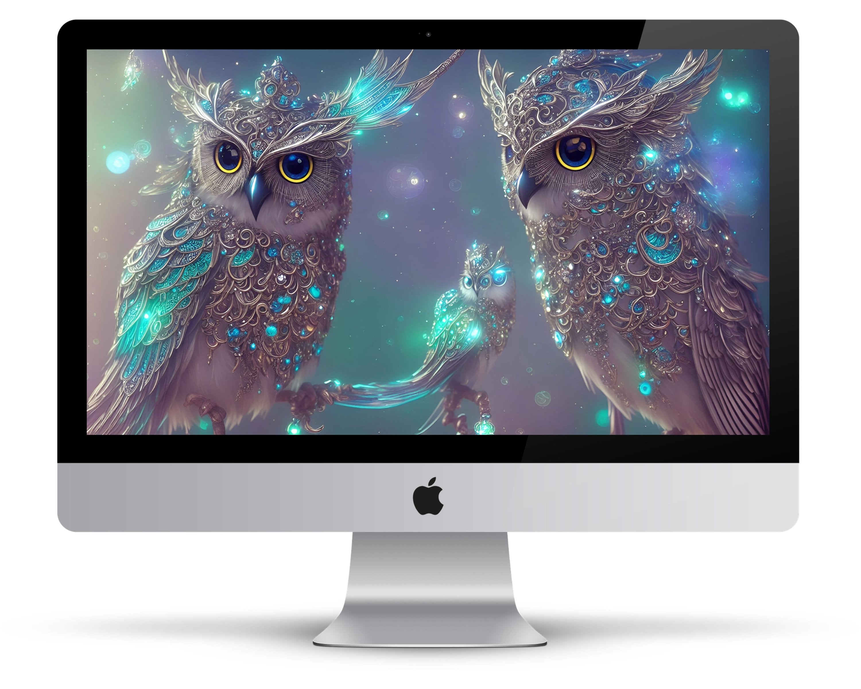 Owl Desktop Wallpaper, Owl Desktop Background, Majestic owl family Wallpaper, Macbook, Digital Downl