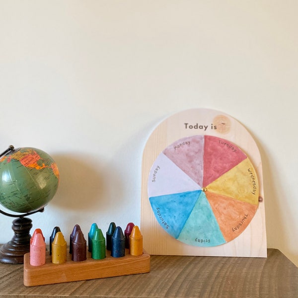 Waldorf Education Inspired Days of the Week Circular Rhythm Chart - Homeschool PreK Kindergarten Classroom/Playroom (WHEEL ONLY)