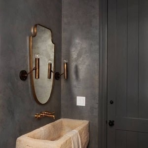 Shield Italian Mirror - Gold Mirror Decorative Mirror - Wall Mirror Wall Mounted Mirror - Bathroom Mirror - Brassy Gold Mirror