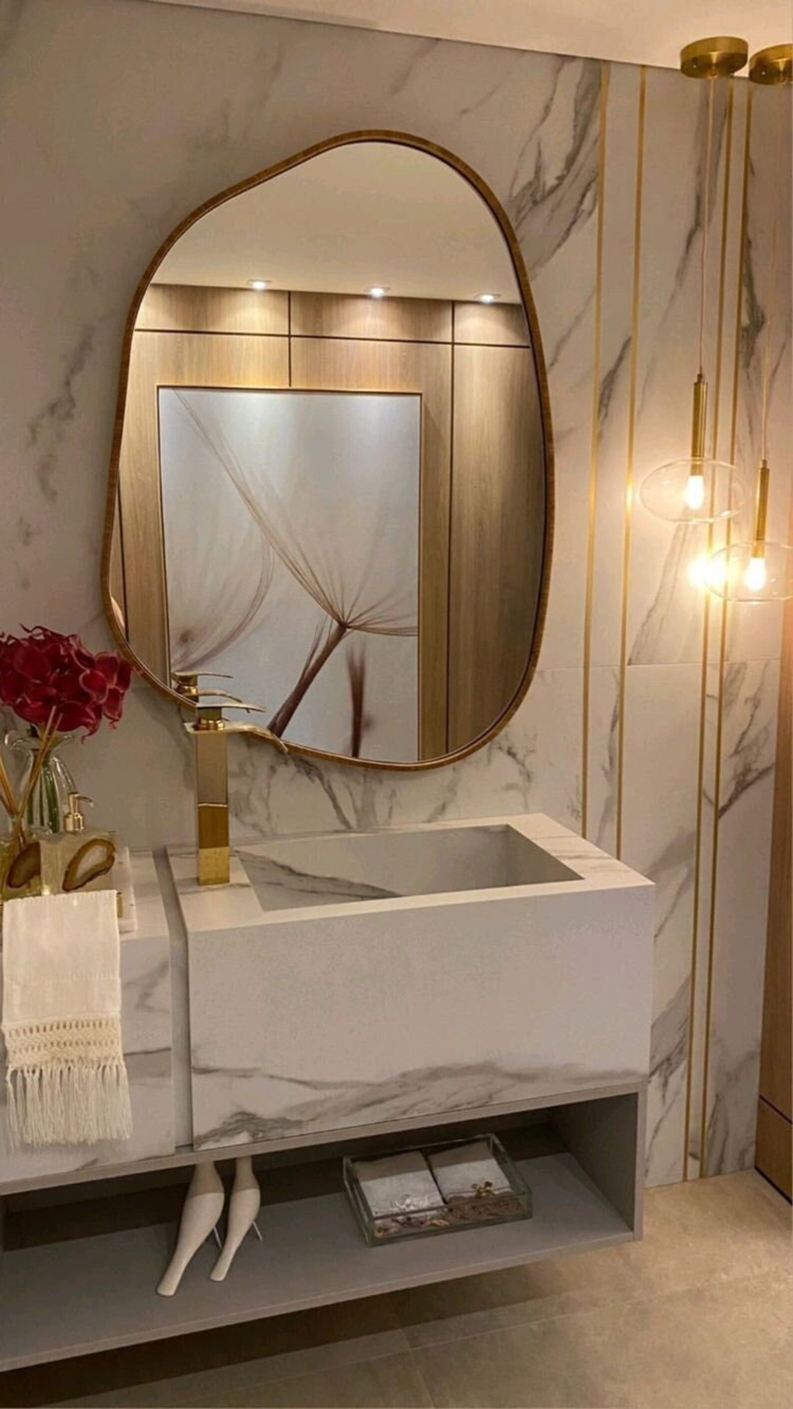 Brass Irregular Mirror Asymmetrical Mirror Wall Mirror Etsy