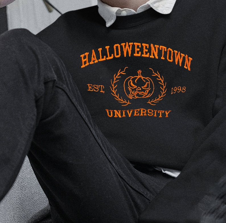 Halloweentown embroidered crewneck, Halloween sweatshirt 