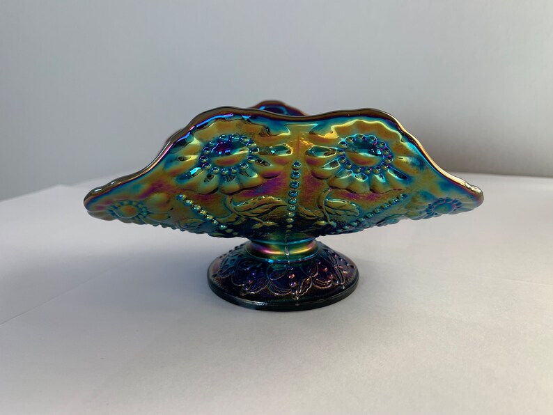 Vintage Fenton Amethyst Carnival Glass Napkin Holder Etsy