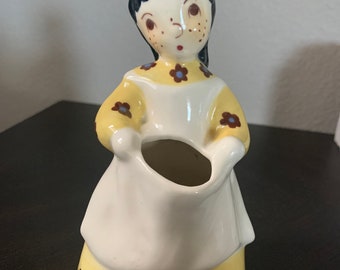 Vintage California Pottery Brayton Laguna Sally Ceramic Girl Flower Vase Planter Figurine