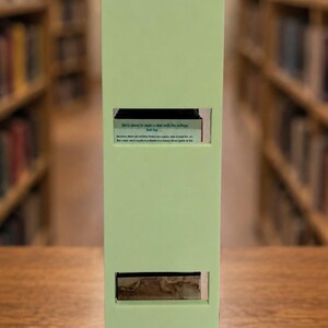 3D Printed Miniature Library Book Cart, Tiny Bookshelf Decor, Book Lover Accessory image 3