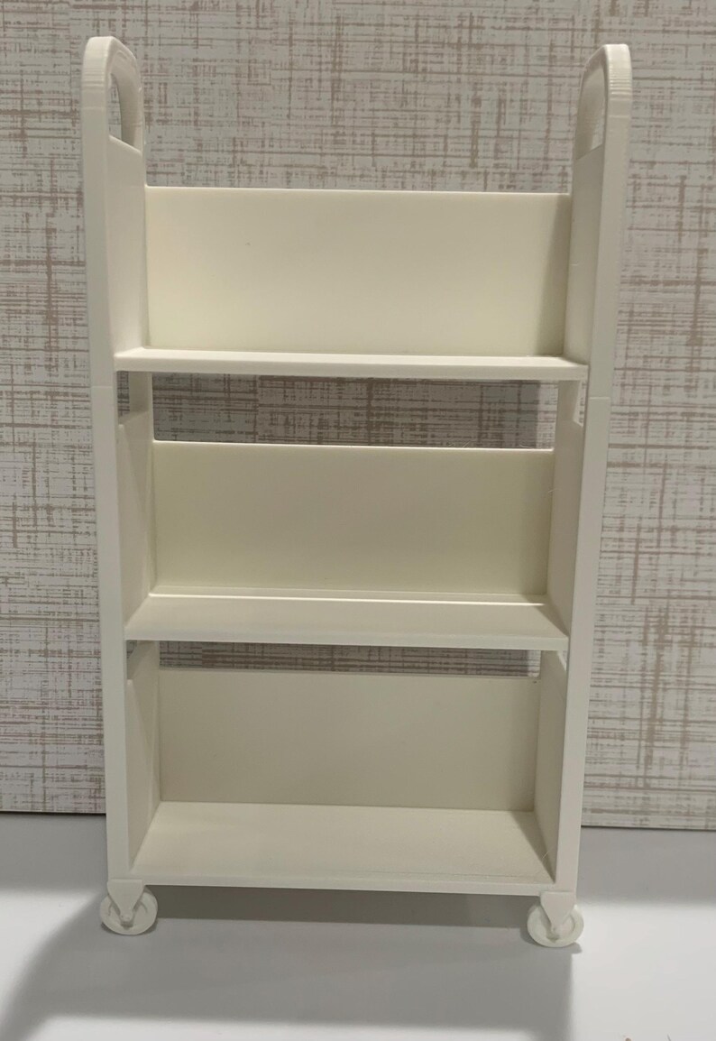 3D Printed Miniature Library Book Cart, Tiny Bookshelf Decor, Book Lover Accessory image 8