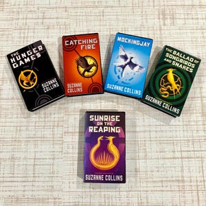 3D Printed Miniature Books: Hunger Games Series - Book Lover Gift, Mini bookcases