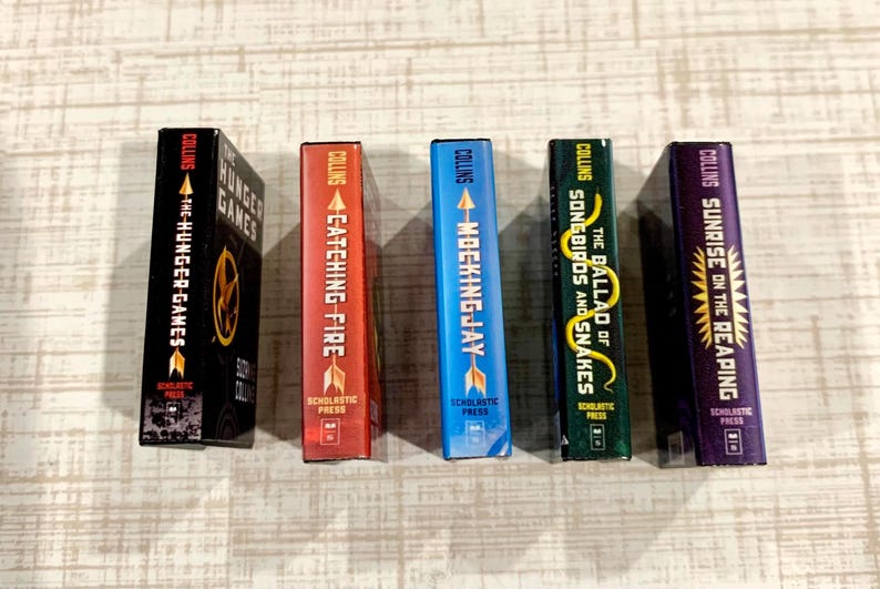 3D Printed Miniature Books: Hunger Games Series - Book Lover Gift, Mini bookcases image 3