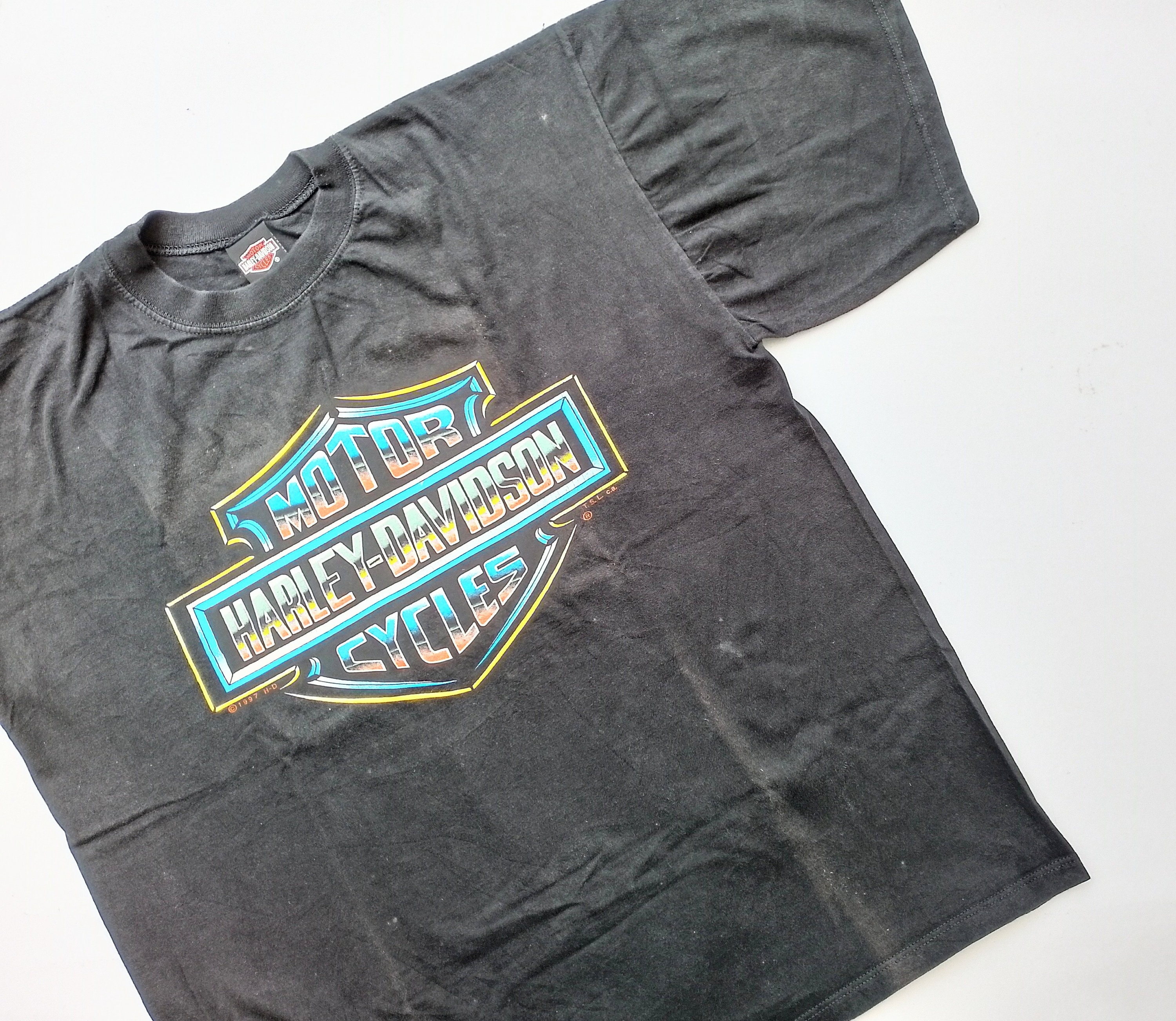 Vintage 1997 Harley-davidson Motorcycle Logo T Shirt Size XL W 23  