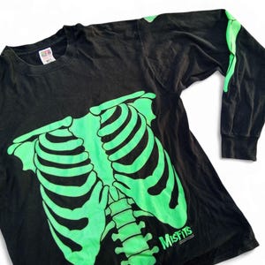 Vintage 1997 Misfits Glow In The Dark Rib Cage T Shirt size XL (W 24.5 x L 30.5)