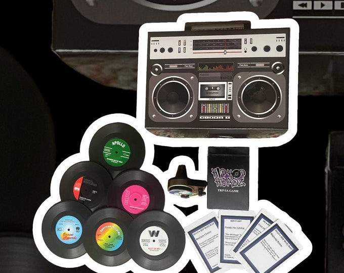 Ensemble cadeau hip hop, fan de hip hop, cadeau hip hop, jeu de cartes hip hop, dessous de verre en vinyle, accessoires hip hop, assainisseur d'air de voiture, cadeau rap, cadeau rappeur