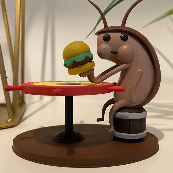 Spongebob Cockroach Eating a Krabby Patty Diorama