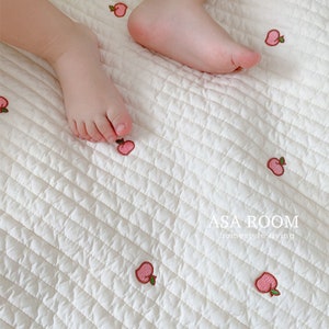 handmade baby newborn nursey cotton 100 high-density embroidery quilt, baby shower gift