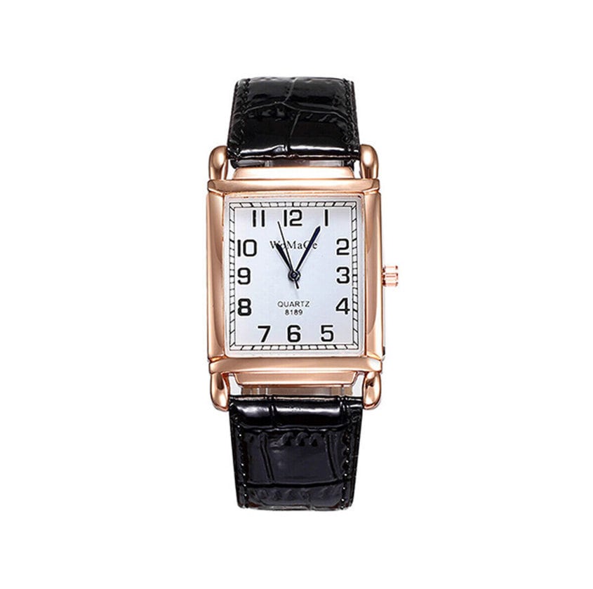Women s Watches Ladies Square Wrist Watch Leather Strap Steel