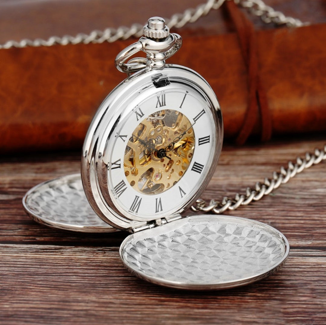 Pocket Watch Mechanical Vintage Skeleton Watches Steampunk Wind Men's