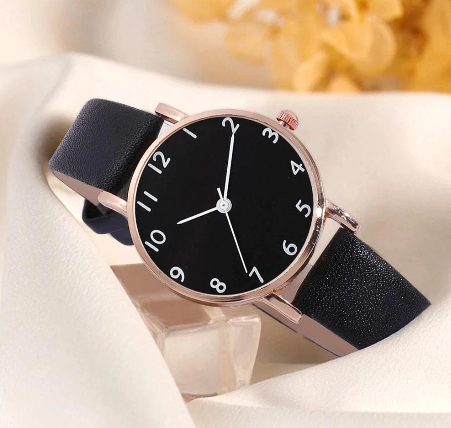 Women's Watches Ladies Wrist Watch Leather Strap Steel Etsy
