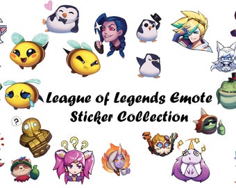 League of Legends Emotes Stickers Water-Resistant , Laminated, High Quality