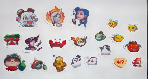 League of Legends Emotes Stickers Water-resistant , Laminated