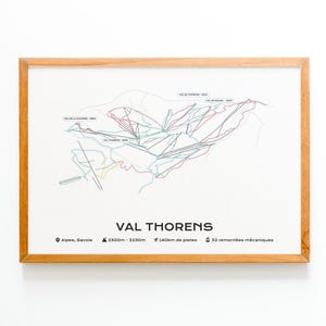 Affiche / Poster du plan des pistes de la station de Val Thorens | Station de Ski Carte