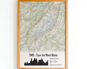 Tour du Mont Blanc Souvenir Poster – anpassbar