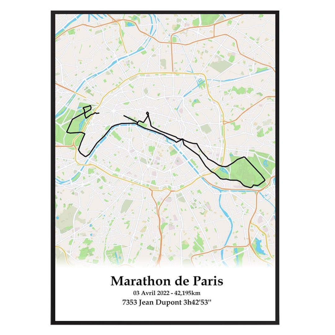 Affiche Marathon de Paris Personnalisée Etsy France