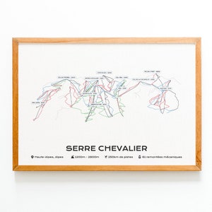 Affiche / Poster du plan des pistes de la station de Serre Chevalier | Station de Ski Carte