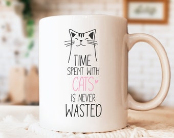 Cute Cat Coffee Mug Gift | Cat Mom Present | Mother's Day Gift for Fur Parents | Adorable 11oz Cat Doodle Mug