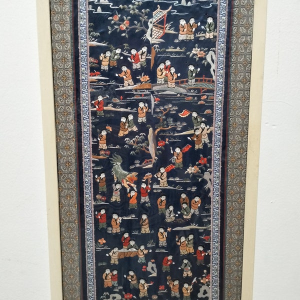 Tessuto batik africano con disegni di vita quotidiana hambro 185 x 51 cm