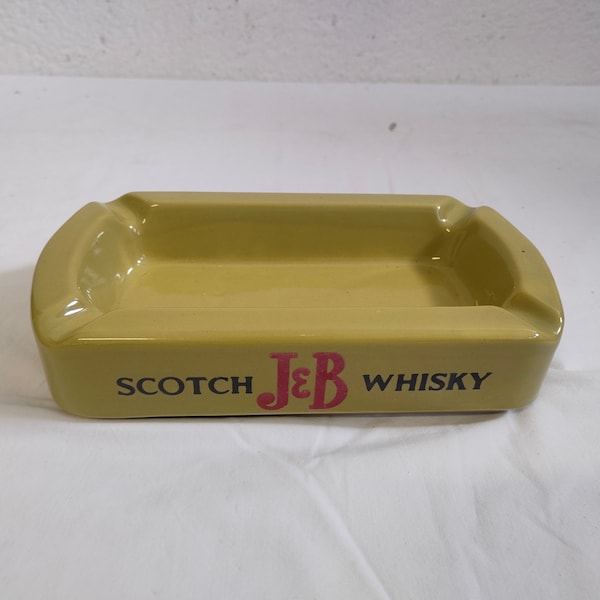 Posacenere Pubblicitario Scotch J&B Whisky in Ceramica Verde - Pezzo da Collezione Vintage
