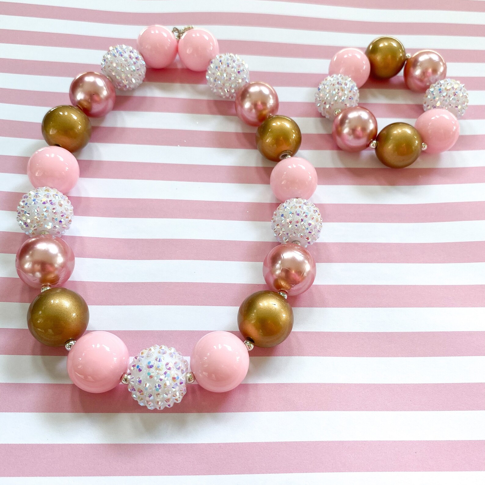 Babyhug Beaded Bracelet & Necklace With Doll Pendant Pack Of 2 - Pink
