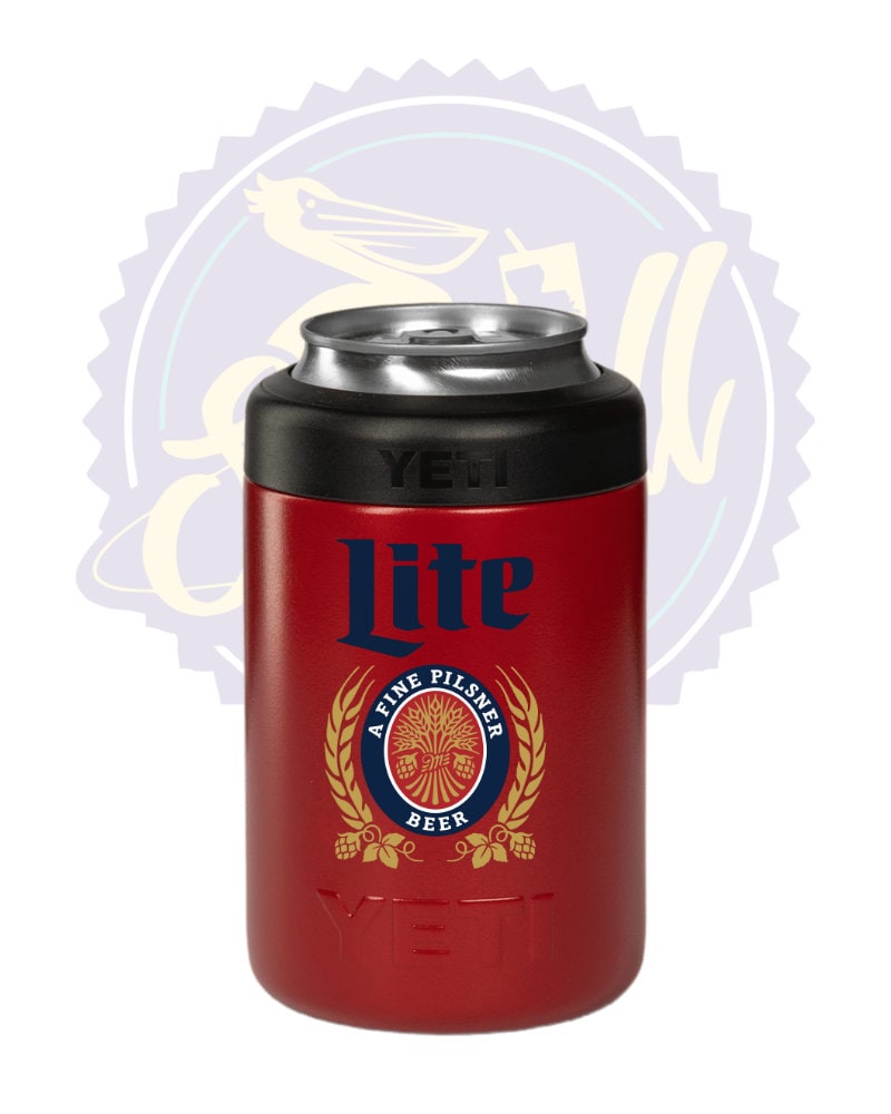 Miller Lite Full Color Print Yeti Colster Rambler Can Holder Beer