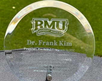 Personalized Laser Engraved Crystal Award, Recognition Plaque (4x5.5 inches)