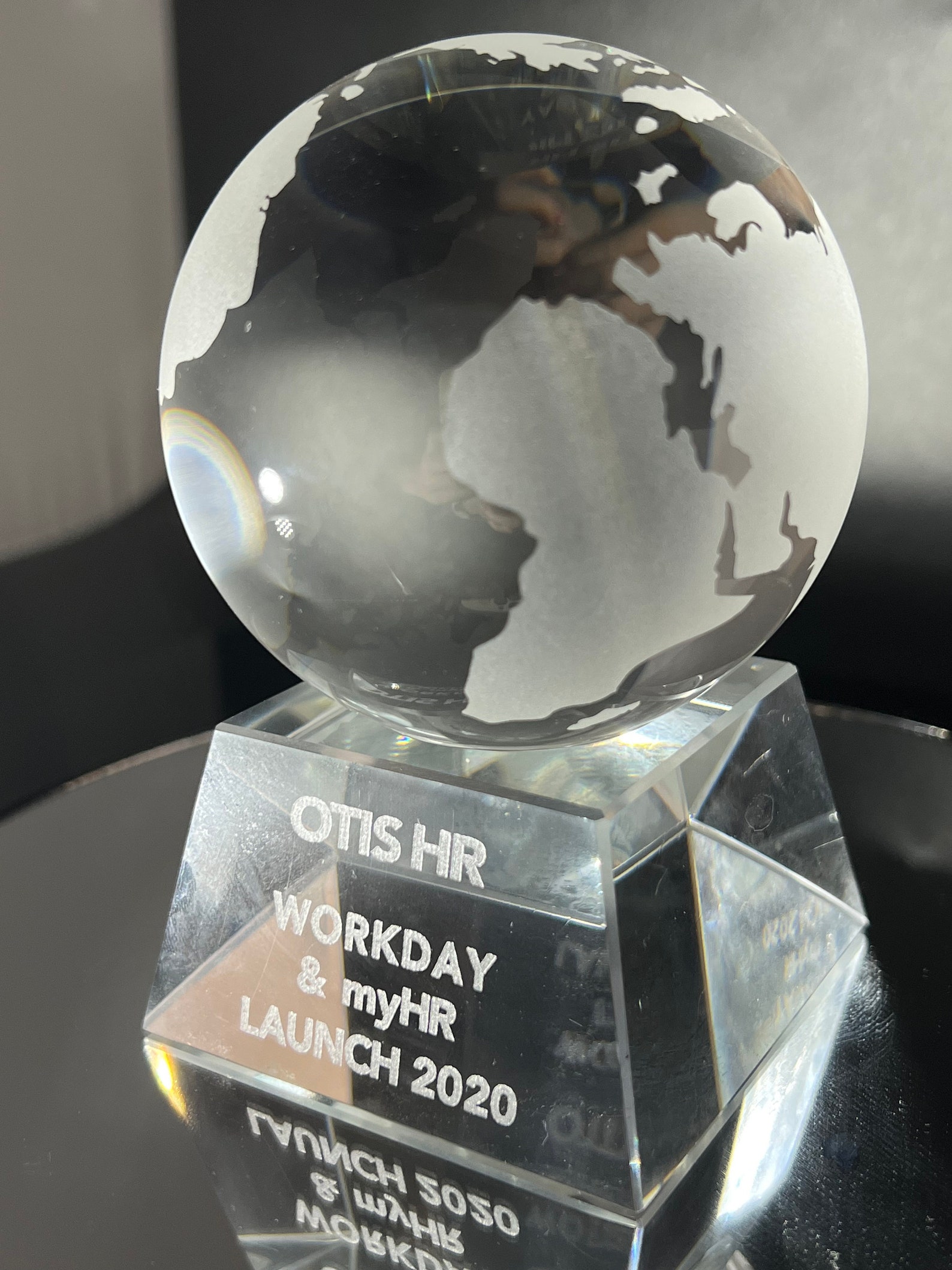 Personalized Crystal Glass Globe Trophy Award Glass Globe Etsy