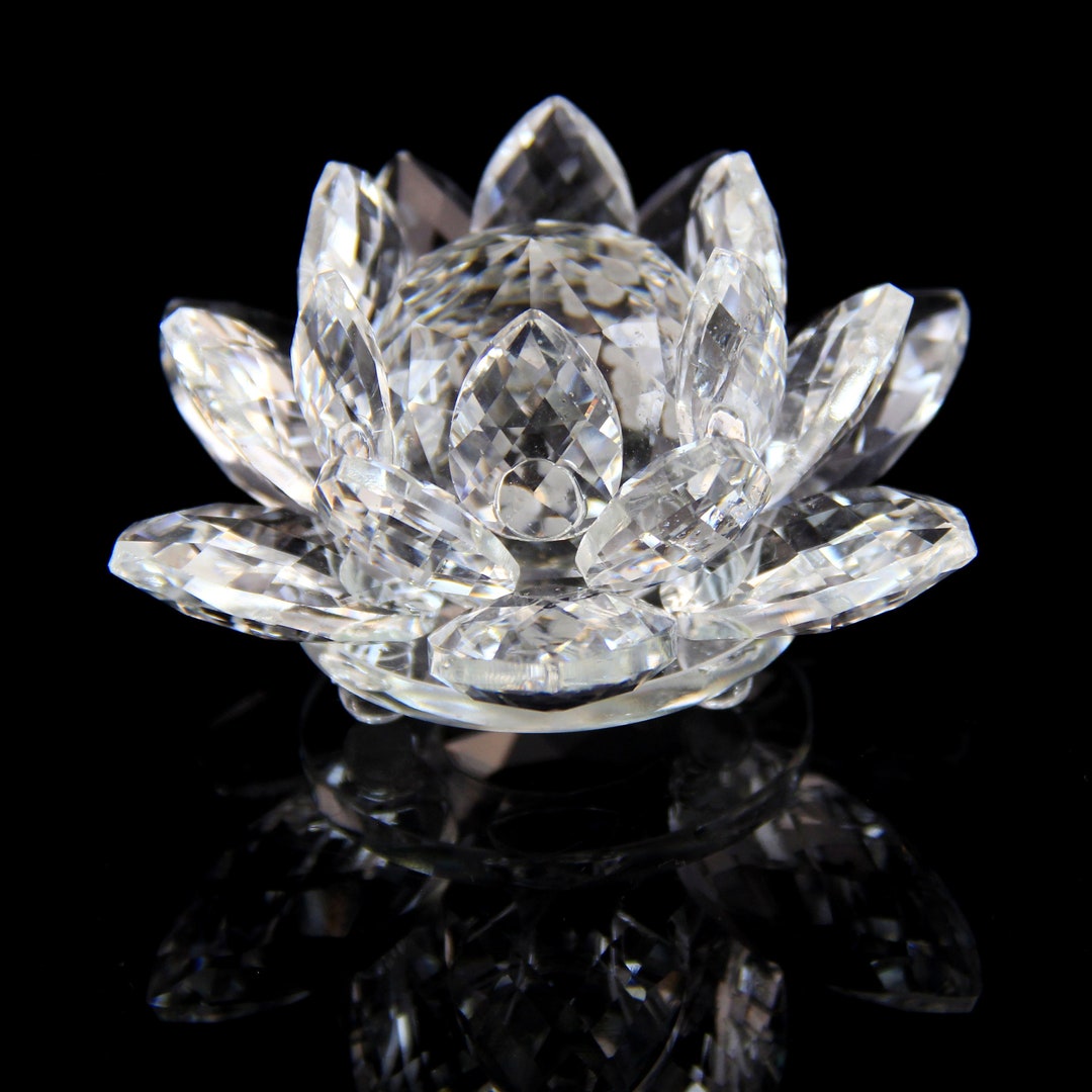 Handmade Crystal Glass Lotus Flower Water Lily,mothers Day,vintage