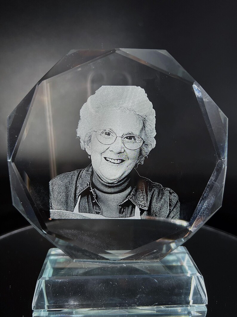 Personalized Laser Etched Print Crystal Glass Custom Engraved Etsy