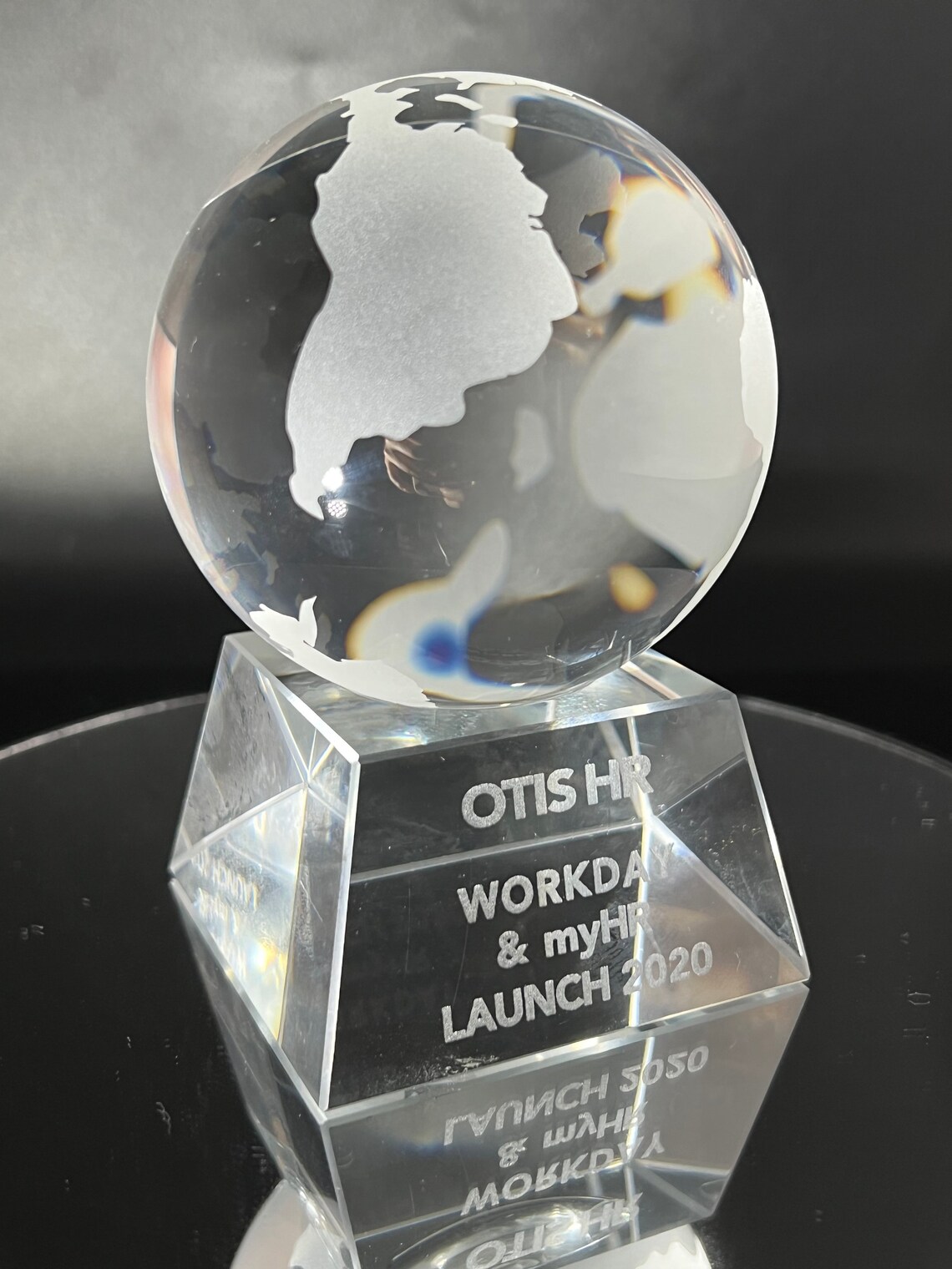 Personalized Crystal Glass Globe Trophy Award Glass Globe Etsy