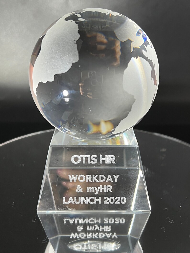 Personalized Crystal Glass Globe Trophy Award Glass Globe Etsy