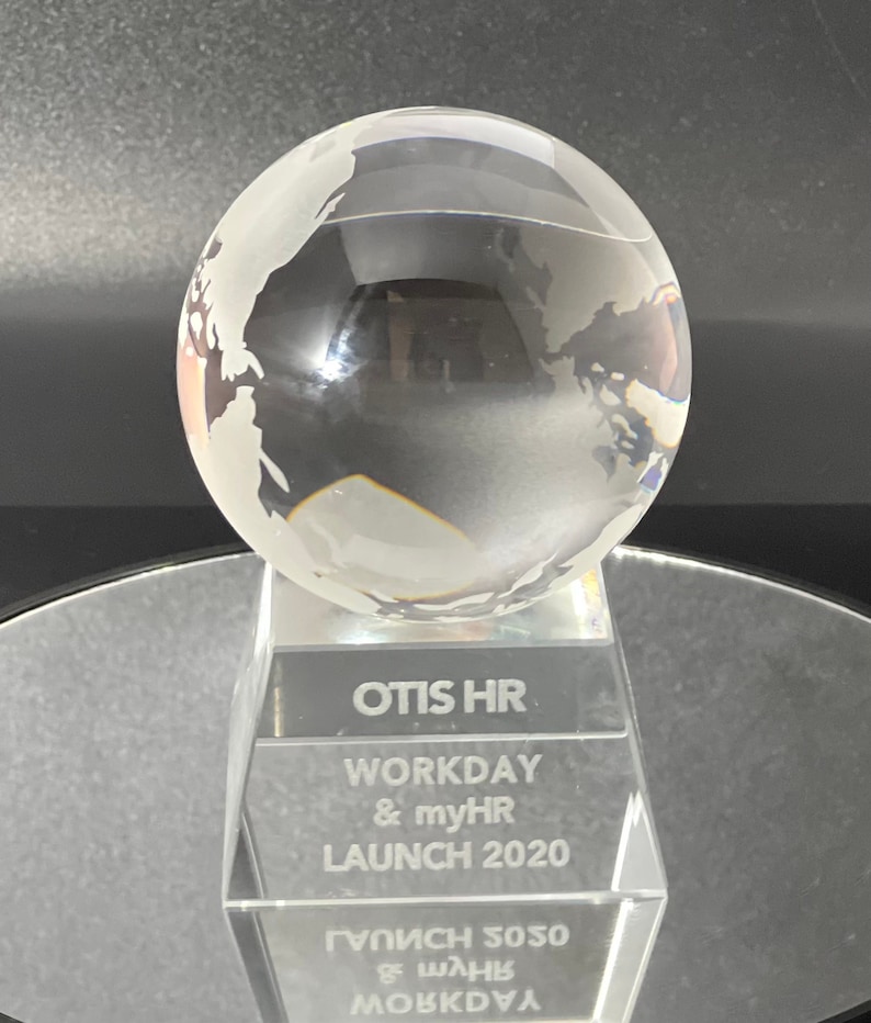 Personalized Crystal Glass Globe Trophy Award Glass Globe Etsy