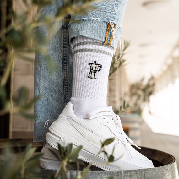 white air force black socks