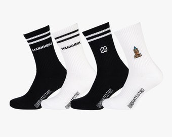 MANNHEIM Socken 4er-Set Mix, Wasserturm, 68 & Mannheim, Sportsocken, Tennissocken