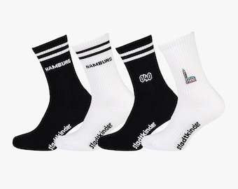 HAMBURG Socken 4er-Set Mix, Michel, 040 & Hamburg, Sportsocken, Tennissocken