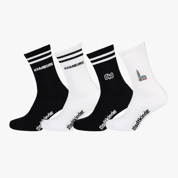 HAMBURG Socken 4er-Set Mix, Michel, 040 & Hamburg, Sportsocken, Tennissocken