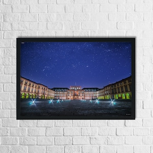 Mannheim Poster Schloss bei Nacht
