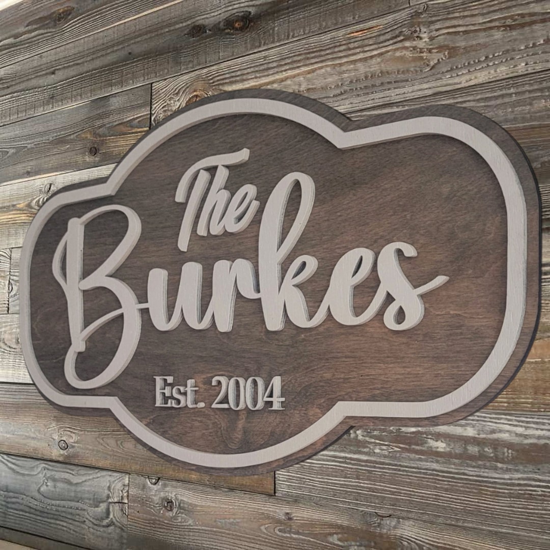 Personalized Family Name Sign: Custom Birch Wood Wall Décor - Wedding ...