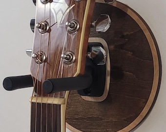Guitar Wall Mount: Rustic Wooden Instrument Display - "Grained" from Wildwood Guitar Hangers