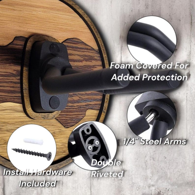 Custom Guitar Wall Mount - Exotic Wood Instrument Display from Wildwood Guitar Hangers Bild 11