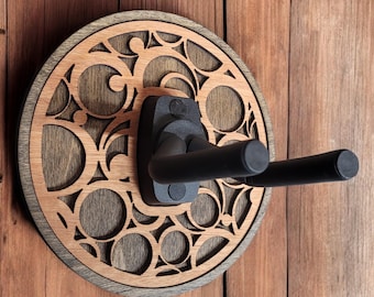 Wildwood Guitar Hanger: Custom Wooden Wall Mount Guitar Holder Display - "Many Moons"
