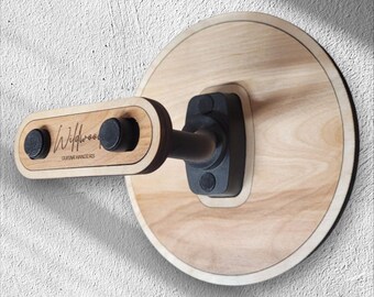 Guitar Wall Mount: Custom Wooden Instrument Display - "Milky Wave" from Wildwood Guitar Hangers